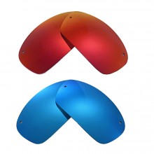 Walleva Fire Red + Ice Blue Polarized Replacement Lenses For Ray-Ban RB3183 63mm Sunglasses